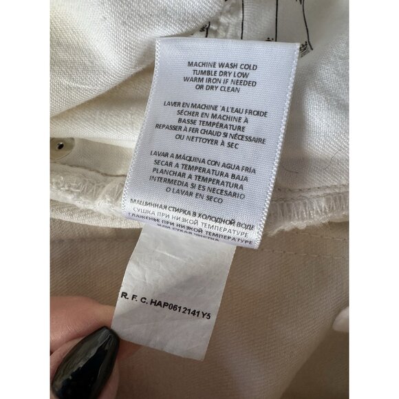 Re/Done 70s Stove Pipe High Rise Straight Leg Jeans Vintage White Women's Sz 24 - Picture 8 of 13